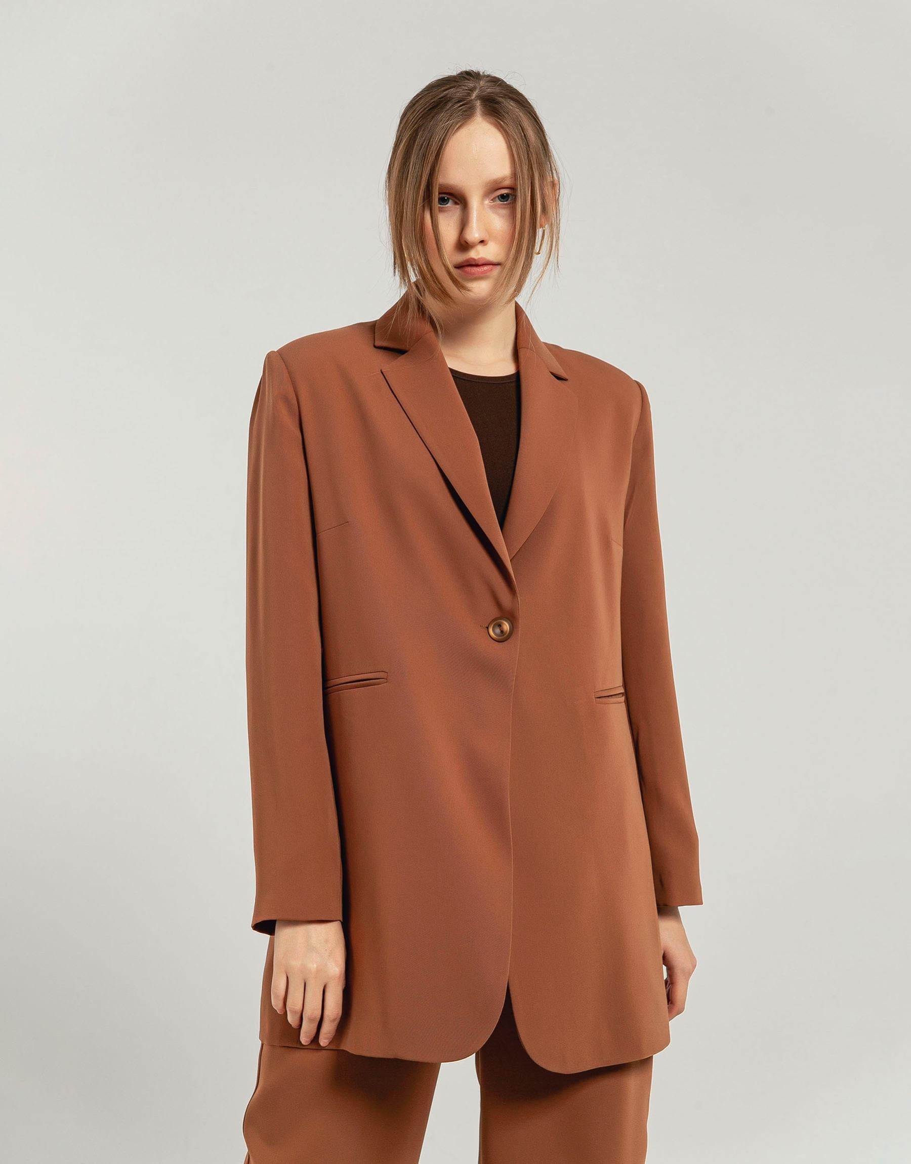 Camel blazer jacket discount womens